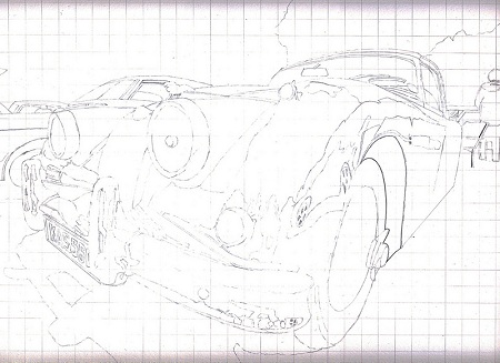 Questa immagine contiene il disegno di una Jaguar KAS 560